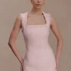Lea Tweed Sleeveless Mini Dress – Baby Pink