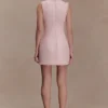 Lea Tweed Sleeveless Mini Dress – Baby Pink
