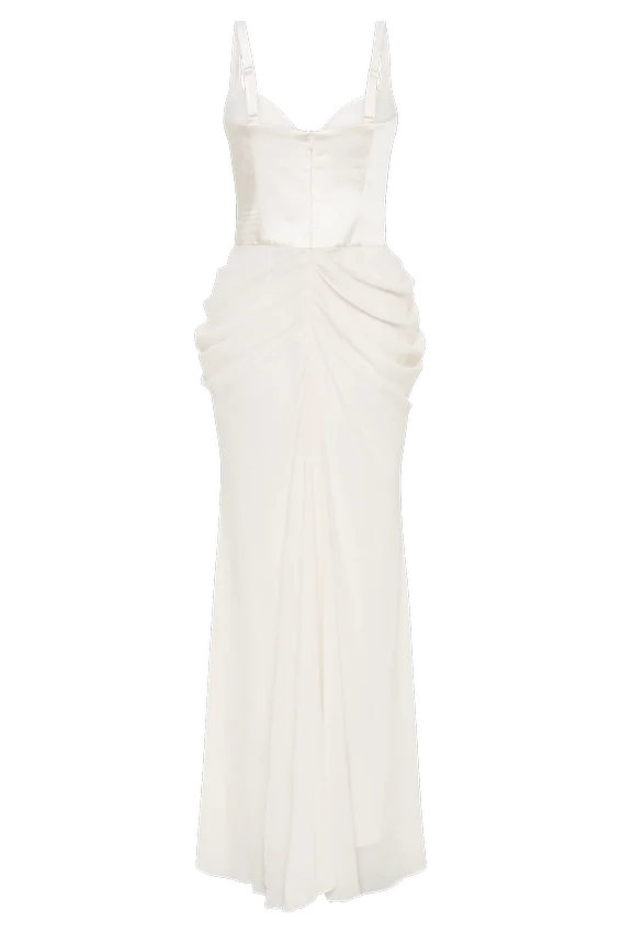 Leila Satin Corset Maxi Dress – Ivory Leila Satin Corset Maxi Dress – Ivory