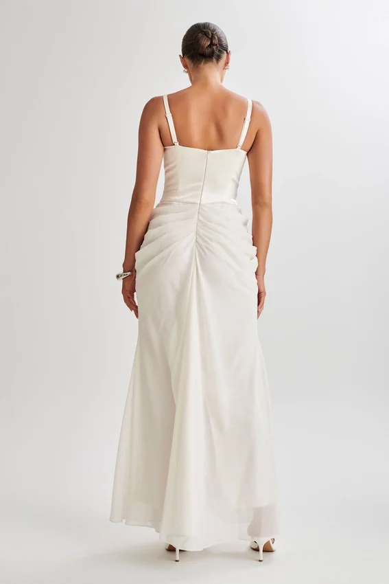 Leila Satin Corset Maxi Dress – Ivory Leila Satin Corset Maxi Dress – Ivory