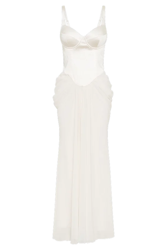 Leila Satin Corset Maxi Dress – Ivory Leila Satin Corset Maxi Dress – Ivory