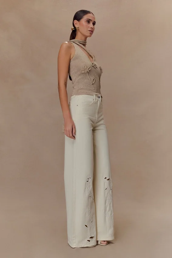 Leone One Shoulder Metallic Knit Top – Gold Leone One Shoulder Metallic Knit Top – Gold