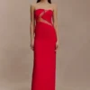 Lianne Strapless Maxi Dress – Red