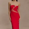 Lianne Strapless Maxi Dress – Red