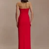 Lianne Strapless Maxi Dress – Red