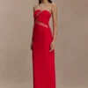 Lianne Strapless Maxi Dress – Red