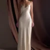 Lilly Sweetheart Satin Maxi Dress – Blush Gold