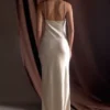Lilly Sweetheart Satin Maxi Dress – Blush Gold