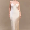 Lilly Sweetheart Satin Maxi Dress – Blush Gold