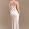 Lilly Sweetheart Satin Maxi Dress – Blush Gold