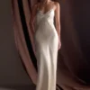 Lilly Sweetheart Satin Maxi Dress – Blush Gold