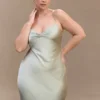 Lilly Sweetheart Satin Maxi Dress – Sage