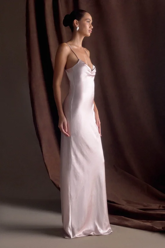 Lilly Sweetheart Satin Maxi Dress – Soft Pink Lilly Sweetheart Satin Maxi Dress – Soft Pink