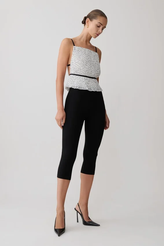 Lilou Pleated Sleeveless Top – Polka Dot Lilou Pleated Sleeveless Top – Polka Dot