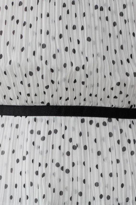 Lilou Pleated Sleeveless Top – Polka Dot Lilou Pleated Sleeveless Top – Polka Dot
