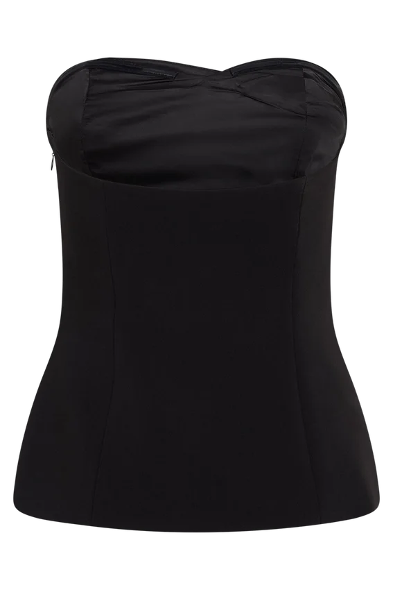 Lindie Strapless Suiting Top – Black Lindie Strapless Suiting Top – Black