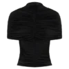 Linh Slinky High Neck Gathered Top – Black Linh Slinky High Neck Gathered Top – Black