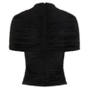Linh Slinky High Neck Gathered Top – Black Linh Slinky High Neck Gathered Top – Black