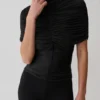 Linh Slinky High Neck Gathered Top – Black Linh Slinky High Neck Gathered Top – Black