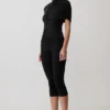 Linh Slinky High Neck Gathered Top – Black Linh Slinky High Neck Gathered Top – Black