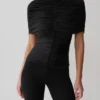 Linh Slinky High Neck Gathered Top – Black Linh Slinky High Neck Gathered Top – Black