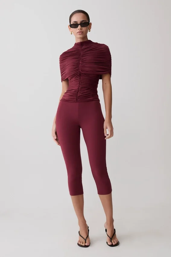 Blanca Stretch Crepe Capri Pants – Mahogany Blanca Stretch Crepe Capri Pants – Mahogany