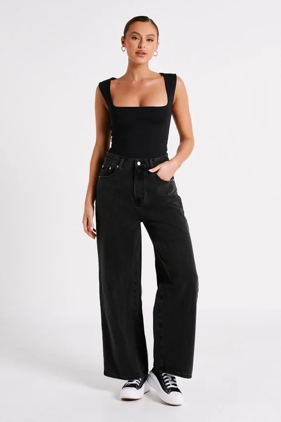 Linley Recycled Nylon Long Line Top – Black Linley Recycled Nylon Long Line Top – Black