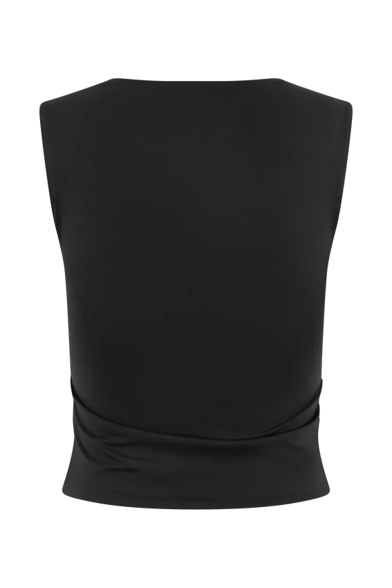 Linley Recycled Nylon Long Line Top – Black Linley Recycled Nylon Long Line Top – Black