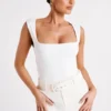 Linley Recycled Nylon Long Line Top – White