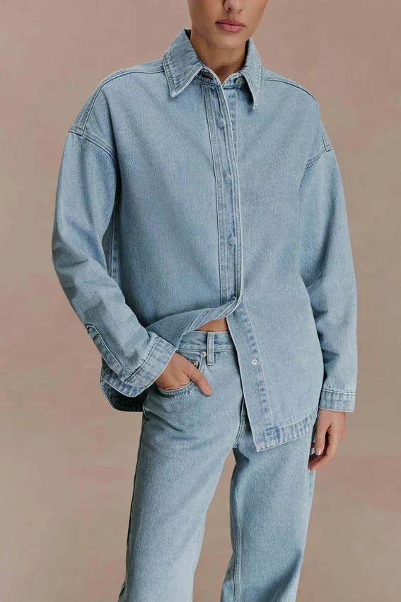 Lioda Oversized Denim Shirt – 80’S Blue Lioda Oversized Denim Shirt – 80’S Blue