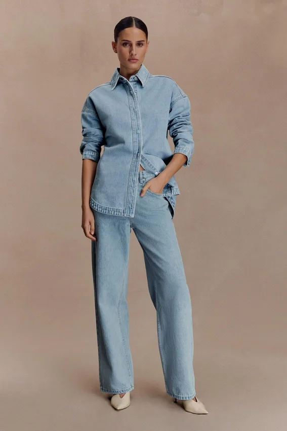 Lioda Oversized Denim Shirt – 80’S Blue Lioda Oversized Denim Shirt – 80’S Blue