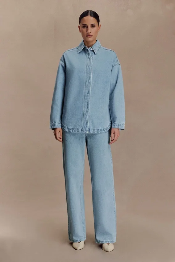 Lioda Oversized Denim Shirt – 80’S Blue Lioda Oversized Denim Shirt – 80’S Blue