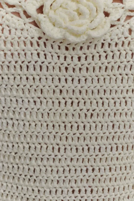 Liyah Floral Hand Crochet Mini Dress – Ivory Liyah Floral Hand Crochet Mini Dress – Ivory