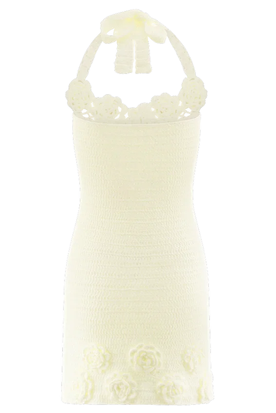 Liyah Floral Hand Crochet Mini Dress – Ivory Liyah Floral Hand Crochet Mini Dress – Ivory