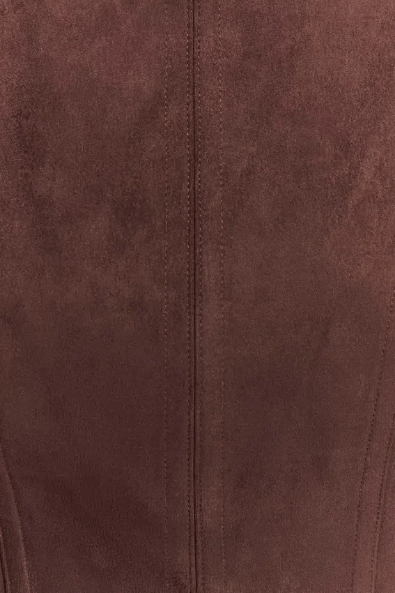 Logan Faux Suede Halter Top – Dark Chocolate Logan Faux Suede Halter Top – Dark Chocolate