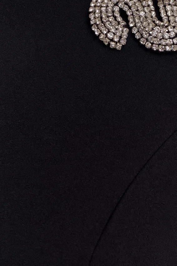 Lorde Embellished Crepe Maxi Dress – Black Lorde Embellished Crepe Maxi Dress – Black
