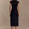 Lorena Cotton Midi Dress – Black