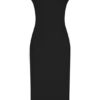 Lorena Cotton Midi Dress – Black