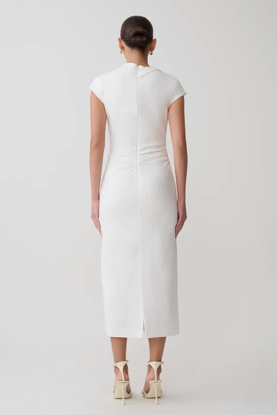 Lorena Cotton Midi Dress – White Lorena Cotton Midi Dress – White