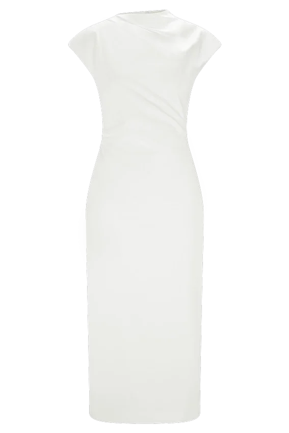 Lorena Cotton Midi Dress – White Lorena Cotton Midi Dress – White