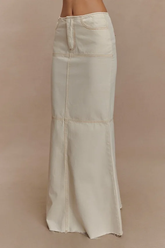 Loretta Denim Maxi Skirt – Ecru Loretta Denim Maxi Skirt – Ecru