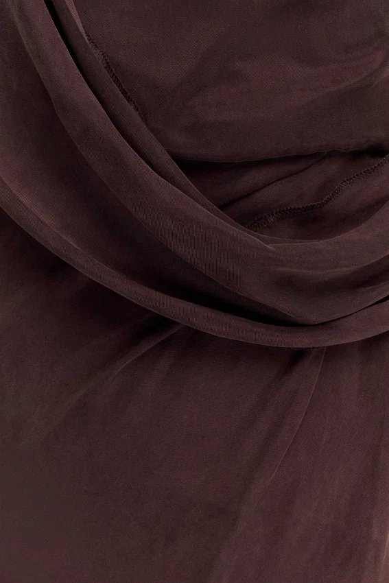 Lorieanne Draped Maxi Dress – Dark Chocolate Lorieanne Draped Maxi Dress – Dark Chocolate