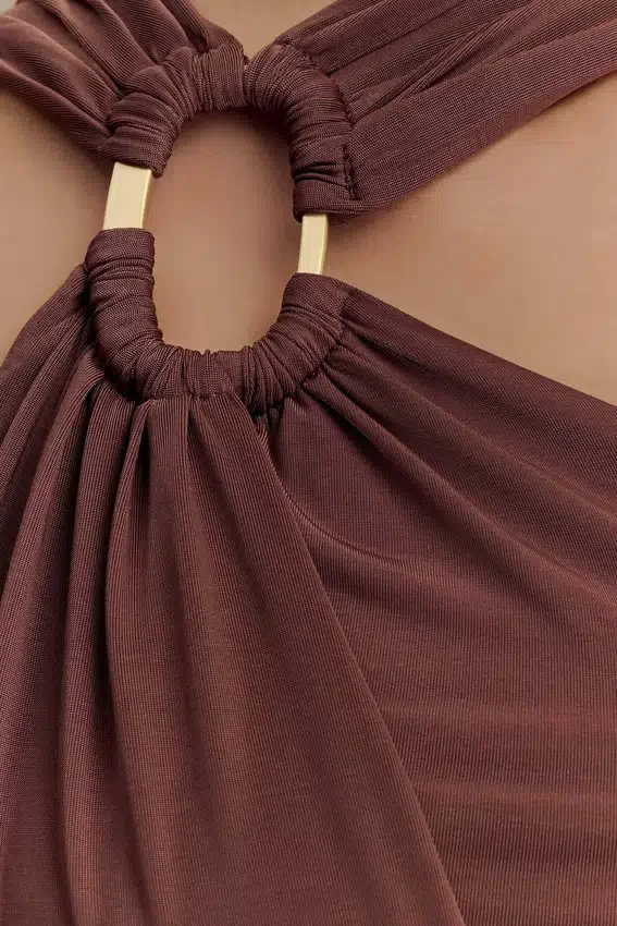 Lottie Slinky Maxi Dress With Split – Chocolate Lottie Slinky Maxi Dress With Split – Chocolate