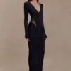 Louanne Slinky Long Sleeve Maxi Dress – Black Louanne Slinky Long Sleeve Maxi Dress – Black
