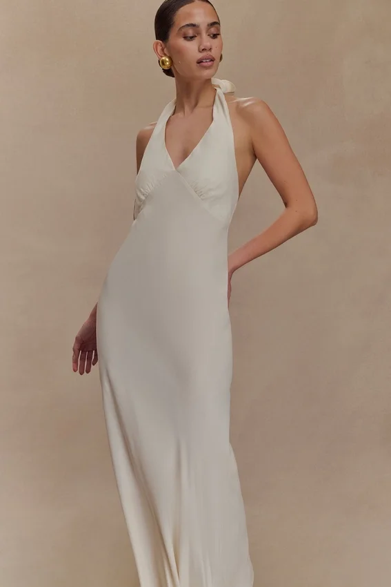 Louisiana Halter Maxi Dress – Ivory Louisiana Halter Maxi Dress – Ivory