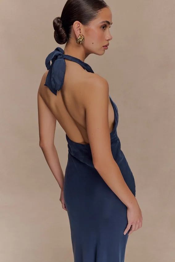 Louisiana Halter Maxi Dress – Navy Louisiana Halter Maxi Dress – Navy