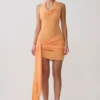 Lucien Cowl Neck Mini Dress – Apricot Lucien Cowl Neck Mini Dress – Apricot