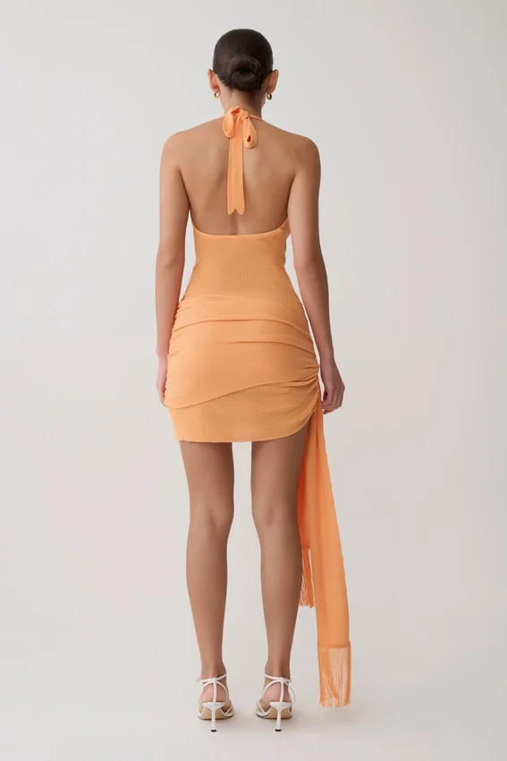 Lucien Cowl Neck Mini Dress – Apricot Lucien Cowl Neck Mini Dress – Apricot