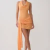 Lucien Cowl Neck Mini Dress – Apricot Lucien Cowl Neck Mini Dress – Apricot