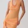 Lucien Cowl Neck Mini Dress – Apricot Lucien Cowl Neck Mini Dress – Apricot